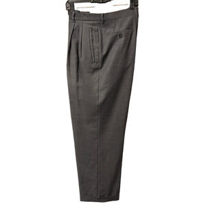Bachrach Men's Gray 100% Wool Pleated Cuffed Dress Pants Trousers